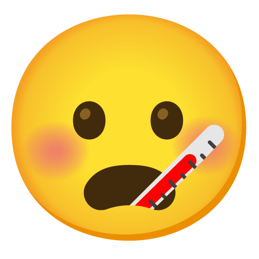 frowning face with thermometer