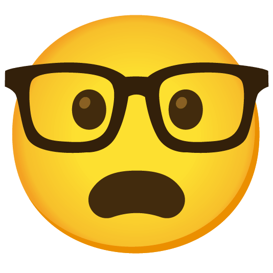frowning nerd face