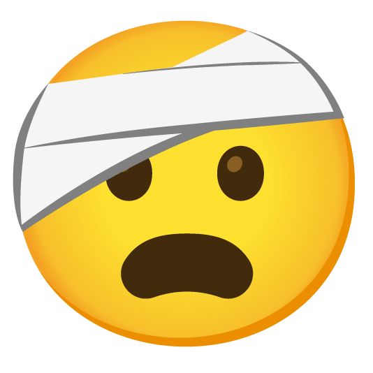 frowning face with head bandage