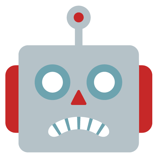 frowning robot face