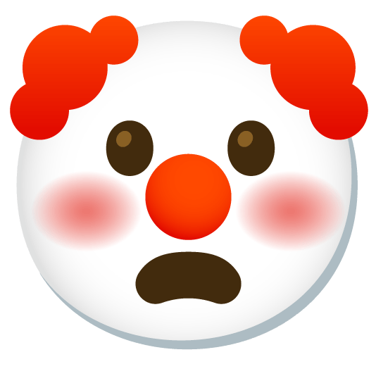 frowning clown face