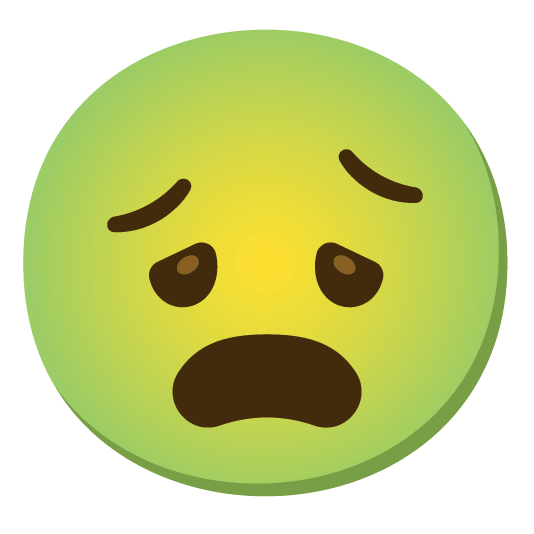 frowning nauseated face