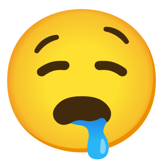 frowning drooling face