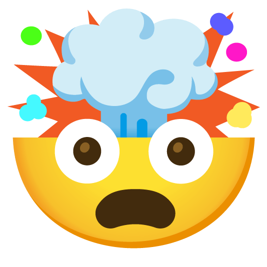 frowning exploding head