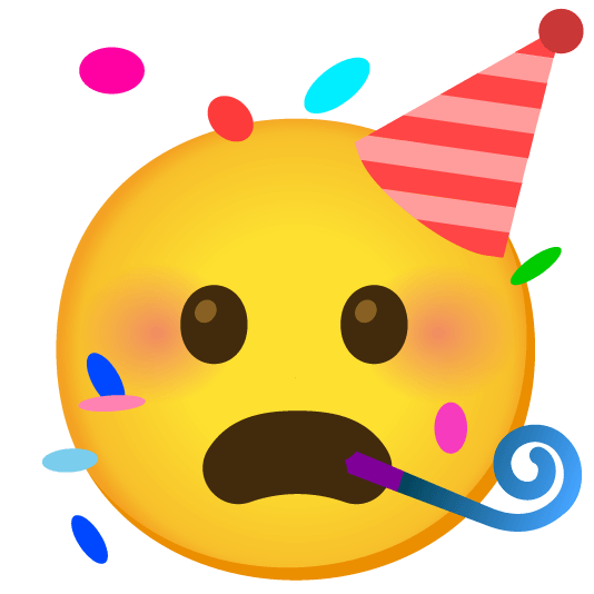 frowning partying face