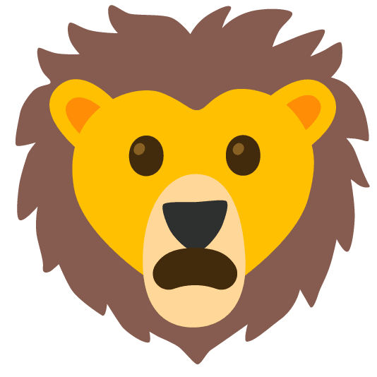 frowning lion face