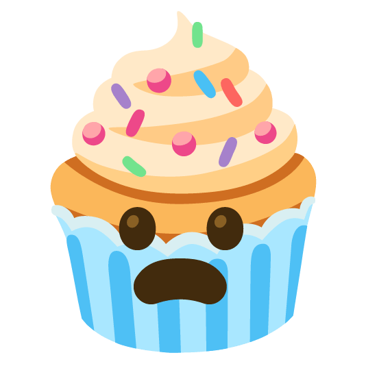 frowning cupcake