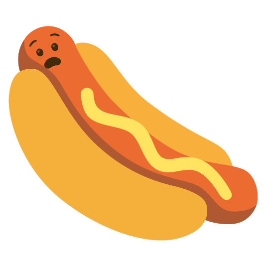 anguished hotdog