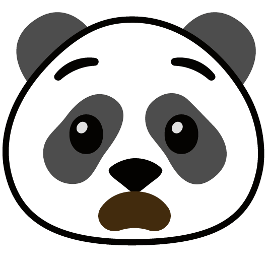 anguished panda face