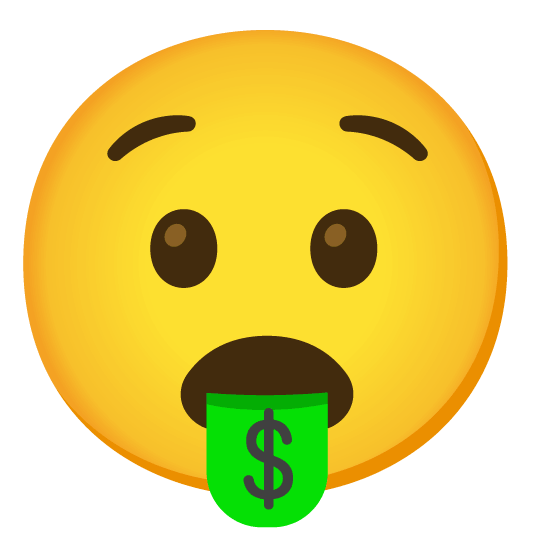 anguished money mouth face