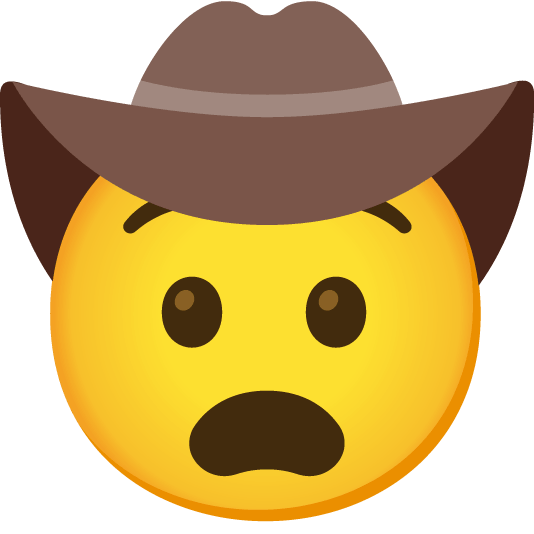 anguished face with cowboy hat
