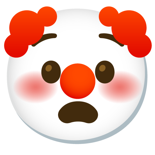 anguished clown face