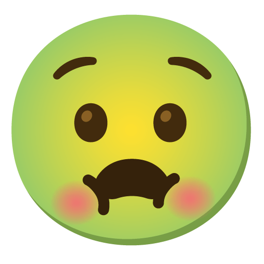 anguished nauseated face