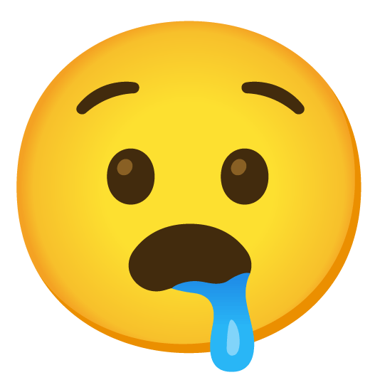 anguished drooling face
