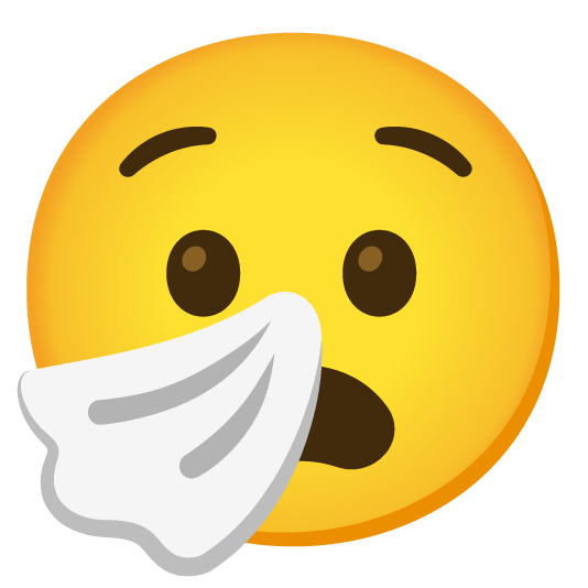 anguished sneezing face