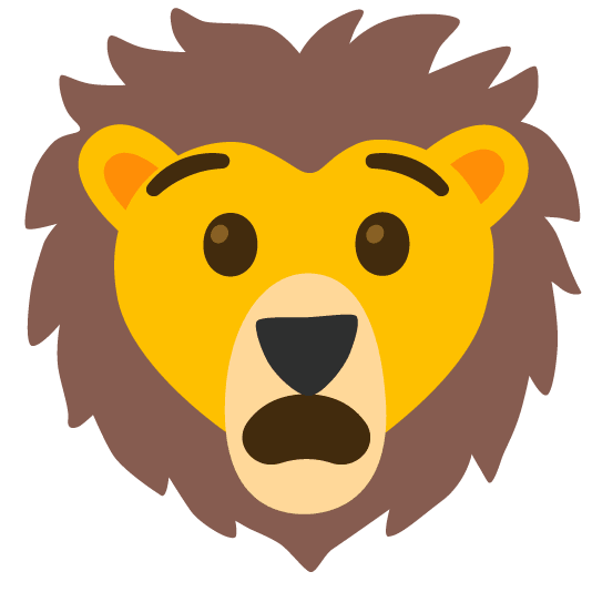 anguished lion face