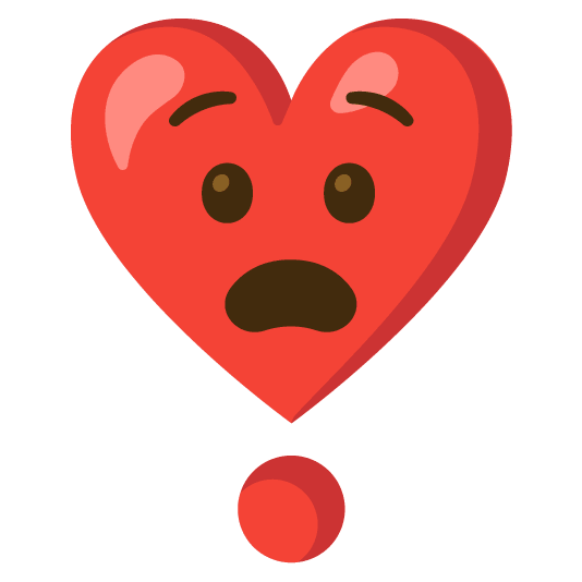 anguished heavy heart exclamation mark ornament