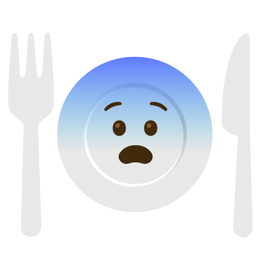 fearful knife fork plate