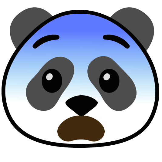 fearful panda face