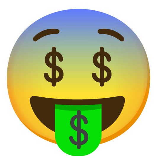fearful money mouth face