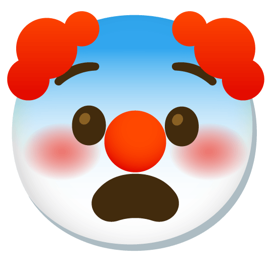 fearful clown face