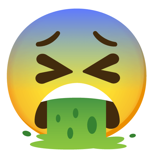 fearful face vomiting