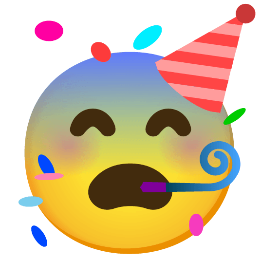 fearful partying face