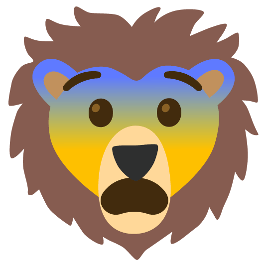fearful lion face