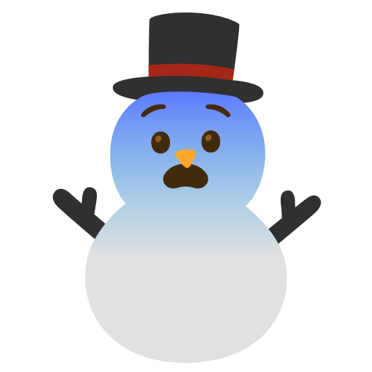fearful snowman without snow
