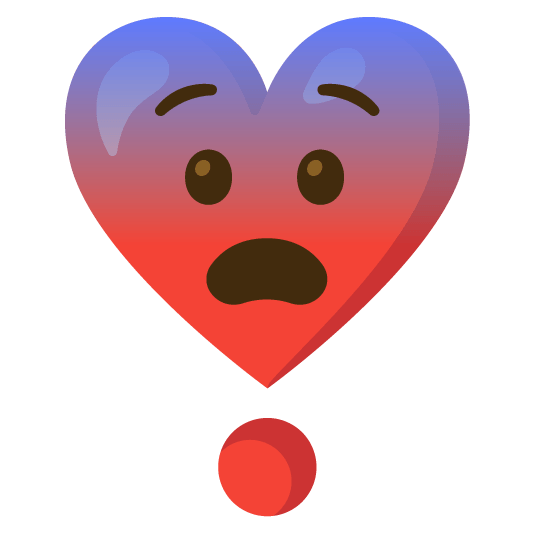 fearful heavy heart exclamation mark ornament