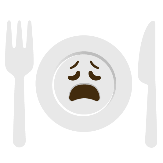 weary knife fork plate