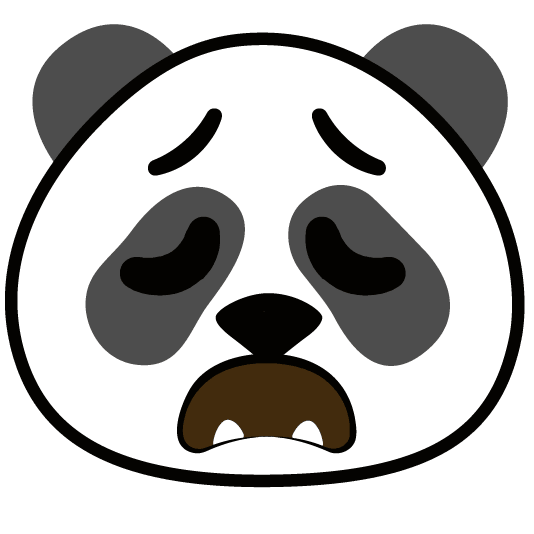 weary panda face