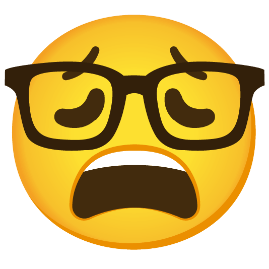 weary nerd face