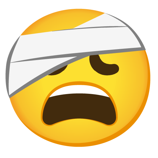 weary face with head bandage