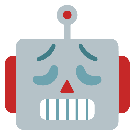 weary robot face