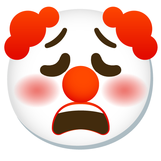 weary clown face