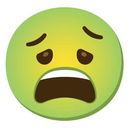 weary nauseated face