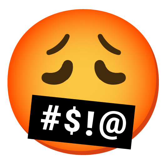 weary face with symbols on mouth