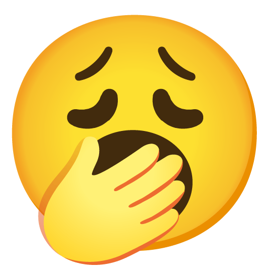 weary yawning face