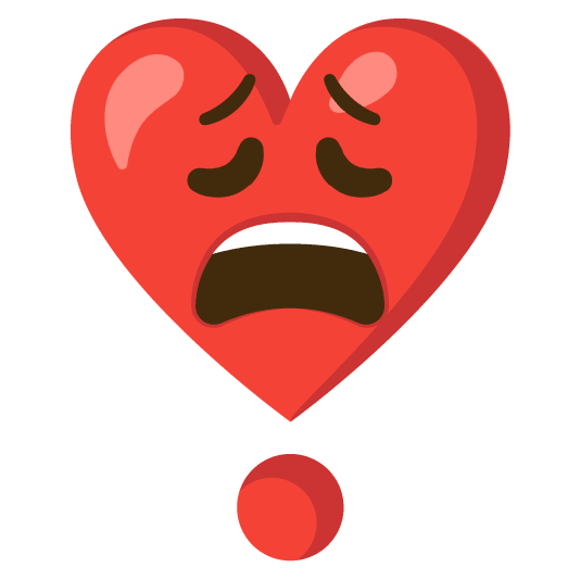 weary heavy heart exclamation mark ornament