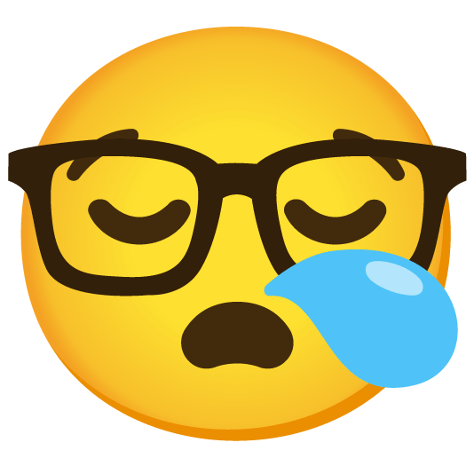 sleepy nerd face