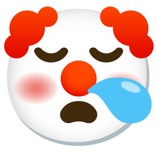 sleepy clown face
