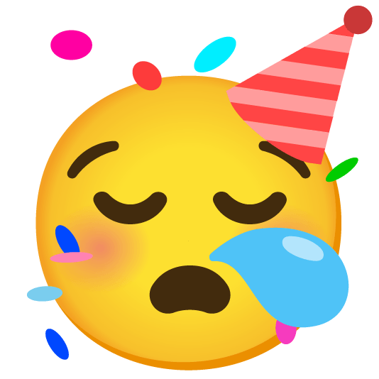 sleepy partying face