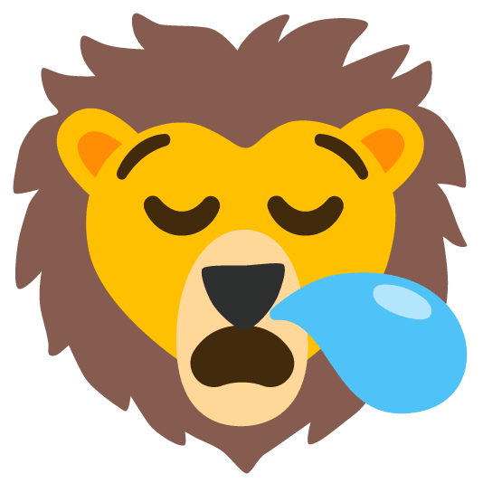 sleepy lion face