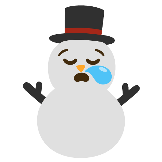 sleepy snowman without snow