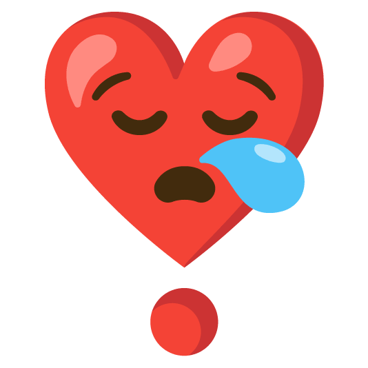 sleepy heavy heart exclamation mark ornament
