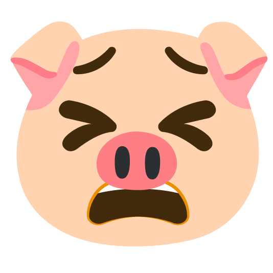 tired face pig