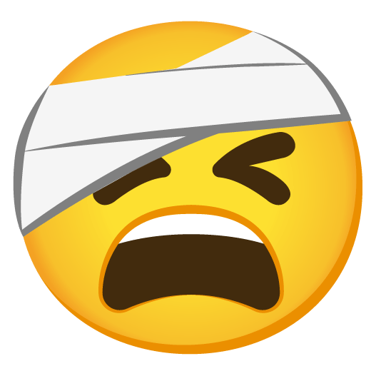 tired face face with head bandage