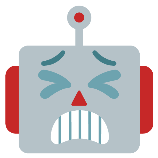 tired face robot face