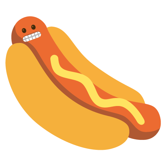 grimacing hotdog